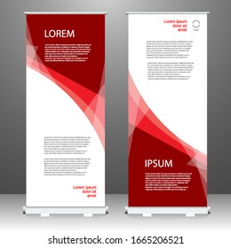 Roll up banner vertical template design, for brochure, business, flyer, infographics. modern x-banner and flag-banner advertising. vector illustration