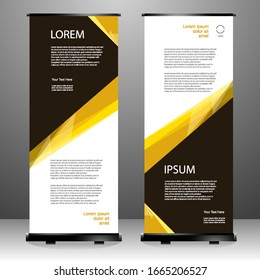 Roll up banner vertical template design, for brochure, business, flyer, infographics. modern x-banner and flag-banner advertising. vector illustration