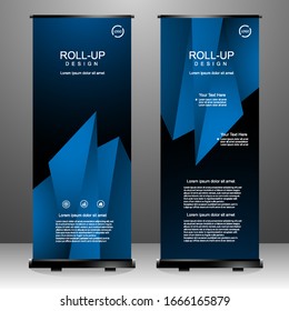 Roll up banner vertical template design, for brochure, business, flyer, infographics. modern x-banner and flag-banner advertising. vector illustration