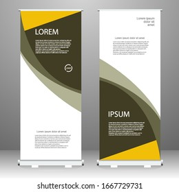 Roll up banner vertical template design, for brochure, business, flyer, infographics. modern x-banner and flag-banner advertising. vector illustration