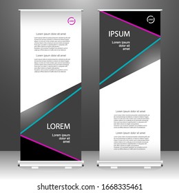 Redoblar el diseño de plantillas verticales de banners, para folletos, negocios, volantes, infografías. moderno anuncio de banner x y banderín. ilustración vectorial