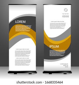 Roll up banner vertical template design, for brochure, business, flyer, infographics. modern x-banner and flag-banner advertising. vector illustration