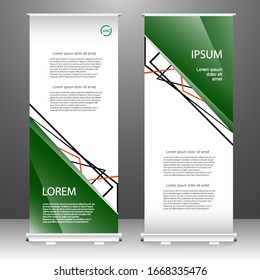 Roll up banner vertical template design, for brochure, business, flyer, infographics. modern x-banner and flag-banner advertising. vector illustration
