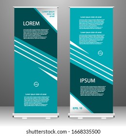 Roll up banner vertical template design, for brochure, business, flyer, infographics. modern x-banner and flag-banner advertising. vector illustration