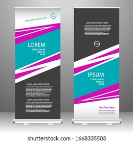 Redoblar el diseño de plantillas verticales de banners, para folletos, negocios, volantes, infografías. moderno anuncio de banner x y banderín. ilustración vectorial