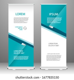 Roll up banner vertical template design, for brochure, business, flyer, infographics. modern x-banner and flag-banner advertising. vector illustration
