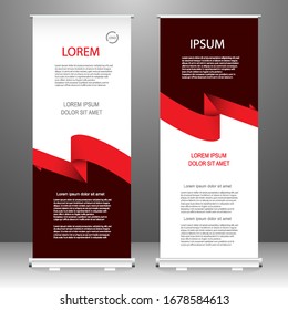 Roll up banner vertical template design, for brochure, business, flyer, infographics. modern x-banner and flag-banner advertising. vector illustration