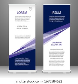 Roll up banner vertical template design, for brochure, business, flyer, infographics. modern x-banner and flag-banner advertising. vector illustration