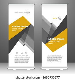 Roll up Banner Vertikal Template Design, für Broschüren, Business, Flyer, Infografiken. moderne x-banner- und Flaggenbanner-Werbung. Vektorillustration