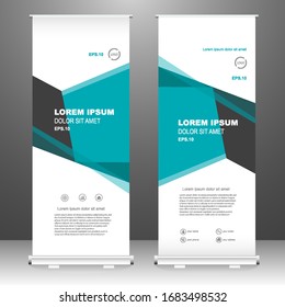 Roll up banner vertical template design, for brochure, business, flyer, infographics. modern x-banner and flag-banner advertising. vector illustration