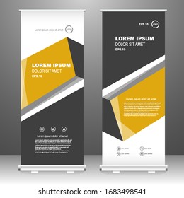 Roll up banner vertical template design, for brochure, business, flyer, infographics. modern x-banner and flag-banner advertising. vector illustration