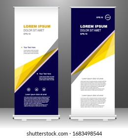 Roll up banner vertical template design, for brochure, business, flyer, infographics. modern x-banner and flag-banner advertising. vector illustration