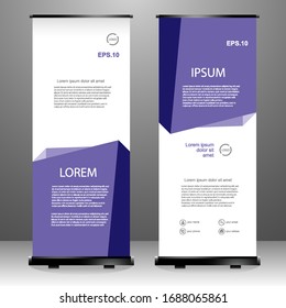 Roll up banner vertical template design, for brochure, business, flyer, infographics. modern x-banner and flag-banner advertising. vector illustration
