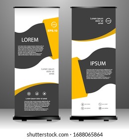 Roll up banner vertical template design, for brochure, business, flyer, infographics. modern x-banner and flag-banner advertising. vector illustration