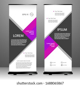 Roll up banner vertical template design, for brochure, business, flyer, infographics. modern x-banner and flag-banner advertising. vector illustration