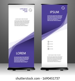 Roll up Banner Vertikal Template Design, für Broschüren, Business, Flyer, Infografiken. moderne x-banner- und Flaggenbanner-Werbung. Vektorillustration