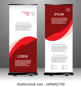 Roll up banner vertical template design, for brochure, business, flyer, infographics. modern x-banner and flag-banner advertising. vector illustration