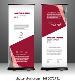 Roll up banner vertical template design, for brochure, business, flyer, infographics. modern x-banner and flag-banner advertising. vector illustration