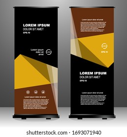 Roll up banner vertical template design, for brochure, business, flyer, infographics. modern x-banner and flag-banner advertising. vector illustration