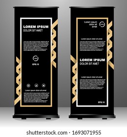 Redoblar el diseño de plantillas verticales de banners, para folletos, negocios, volantes, infografías. moderno anuncio de banner x y banderín. ilustración vectorial