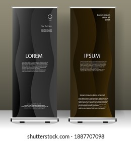 Roll up banner vertical template design, for brochure, business, flyer, infographics. modern x-banner and flag-banner advertising. vector illustration