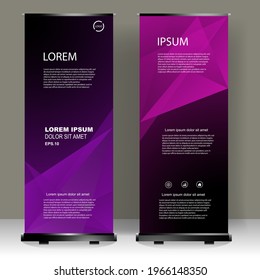 Roll up banner vertical template design, for brochure, business, flyer, infographics. modern x-banner and flag-banner advertising. vector illustration