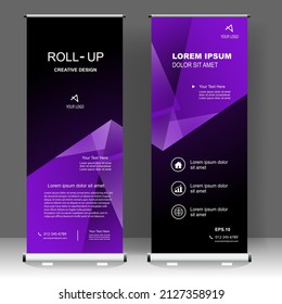 Roll up banner vertical template design, for brochure, business, flyer, infographics. modern x-banner and flag-banner advertising. vector illustration
