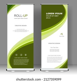 Roll up banner vertical template design, for brochure, business, flyer, infographics. modern x-banner and flag-banner advertising. vector illustration