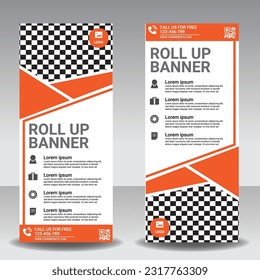 Roll up banner vertical template design