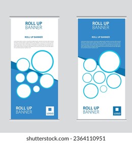 Roll up banner vertical template design business info graphics. modern x-banner and flag-banner advertising. vector 