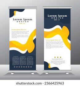 Roll up banner vertical template design, for brochure, business, flyer, infographics. modern x-banner and flag-banner advertising. vector illustration