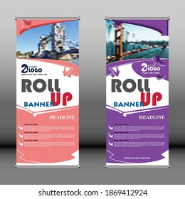 Roll up banner,Business template, Vector illustration, 2021 Color Trends