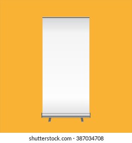 Roll up banners display template isolated. Vector illustration. Mockup for design