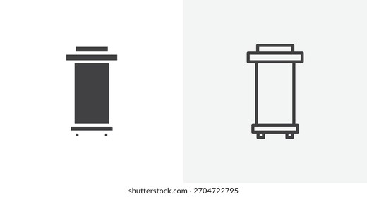 Icono de Anuncios enrollables. colección de línea de trazo editable y estilos planos sólidos.
