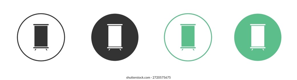 Enrolle los pictogramas de iconos de Anuncios. Vector EPS 10