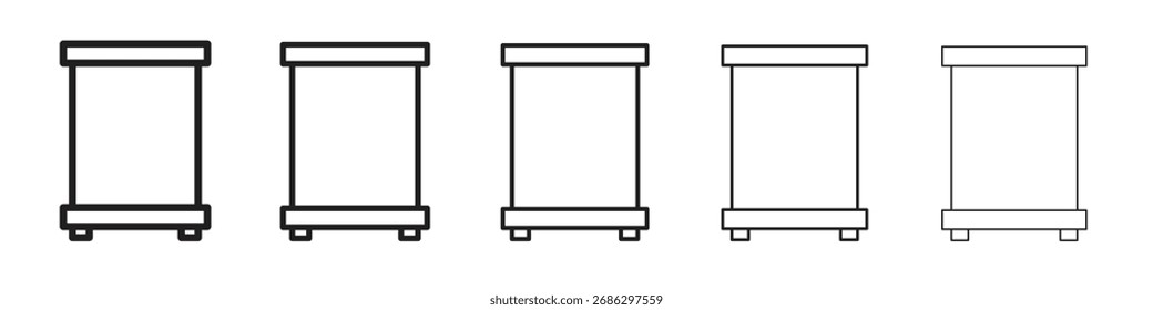 Roll-up Banner Symbol einfache Vektorgrafik-Set. Grafische Darstellung