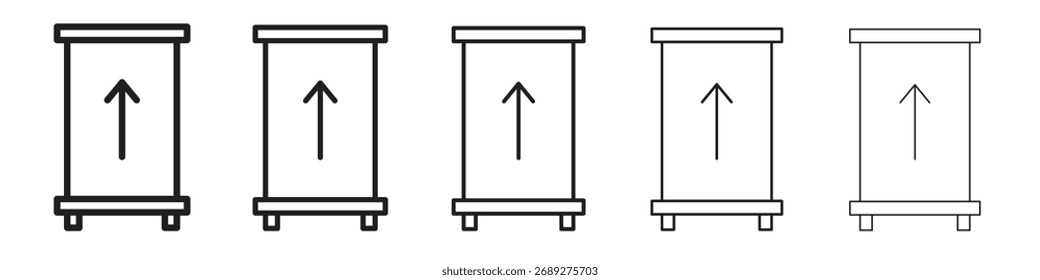 Roll up banners icon vector Art line Illustrations collection