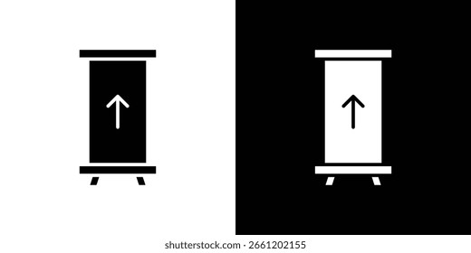 Ícone de banners Roll-up Ilustrações de clip-art vetoriais em estilo plano