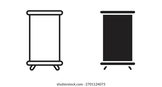 Roll up banners ícone coleção de vetores. ilustração de símbolos de estoque de vetores