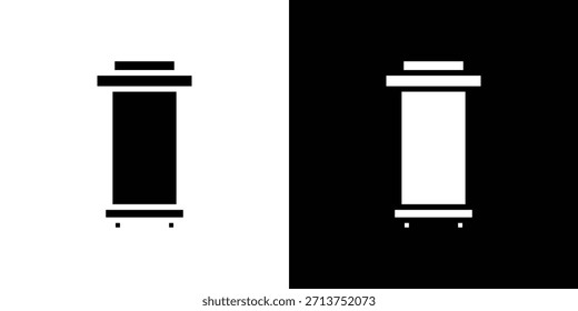 Roll up banners icon. Vector illustration. Silhouette in black color