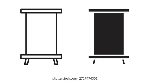 Enrolla los íconos de Anuncios. Píxel perfecto. Icono de contorno de Vector. Concepto de logotipo plano.