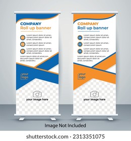 Banner de resumen, afiche de stand, diseño de volante, folleto,plantilla,Banner rojo y azul