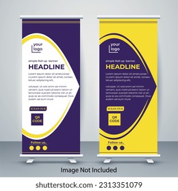 Roll Up Banner,Stand Poster ,Flyer design, Brochure,template,Red and blue banner