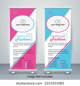 Roll Up Banner,Stand Poster ,Flyer design, Brochure,template,Red and blue banner