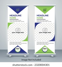 Banner de resumen, afiche de stand, diseño de volante, folleto,plantilla,Banner rojo y azul