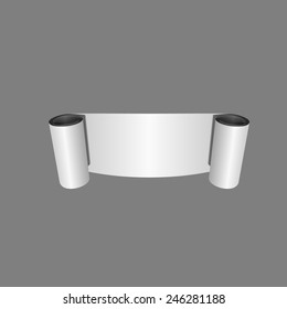 Roll of Blank White Paper Prepared for the Type or other Graphical Content. Vector Illustration