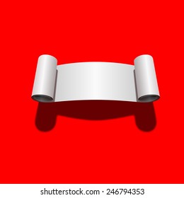 Roll of Blank White Paper Prepared for the Type or other Graphical Content. Vector Illustration