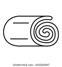 Roll blanket icon. Outline roll blanket vector icon for web design isolated on white background