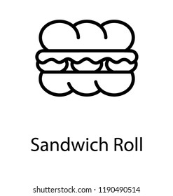 Roll bread with salad and ketchup is showing sandwich roll 