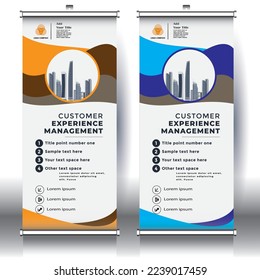 Roll up broacher flyer banner vertical, colorful modern vector, abstract background template, flag rectangle size.